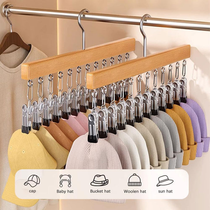 2 Stück Sockentrockner Wäscheständer aus Holz, Winddicht Trockengestell mit 10 Clips für Socken, für