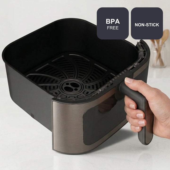 Black+Decker – Heissluftfritteuse BXAF8000E | 2000W | 8L | Dual-Heizung | 8 Programme | Defrost & De