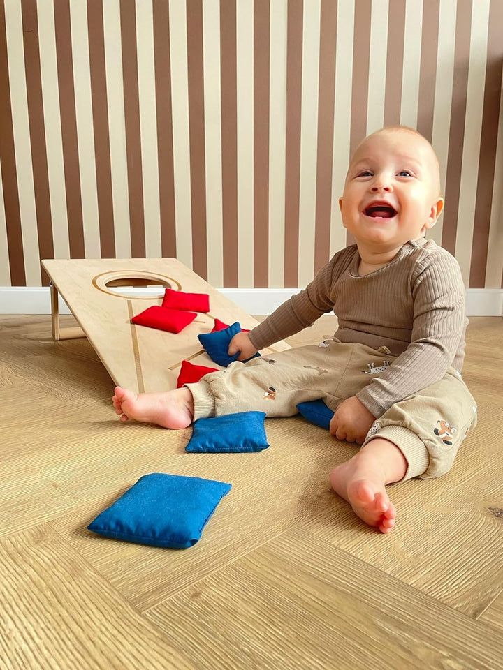 Cornhole PartySpiele Outdoor Indoor, Strandspiel | Wurfspiel für Kinder und Erwachsene Inklusive Sac
