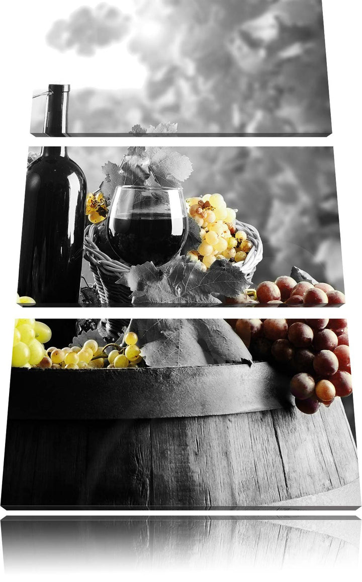 Pixxprint gemischte Auslese an Weintrauben als Leinwandbild/Grösse: 3 Teilig (120x80) cm/Wandbild/Ku