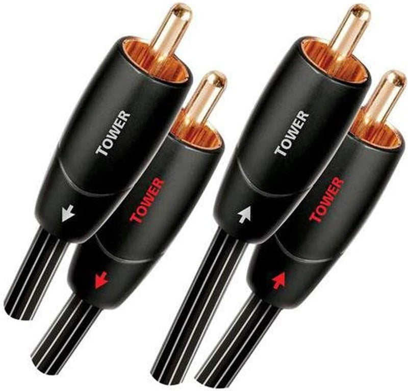 AudioQuest Tower Audiokabel, 2 x RCA auf 2 x RCA, Schwarz, Kupfer, 1 m