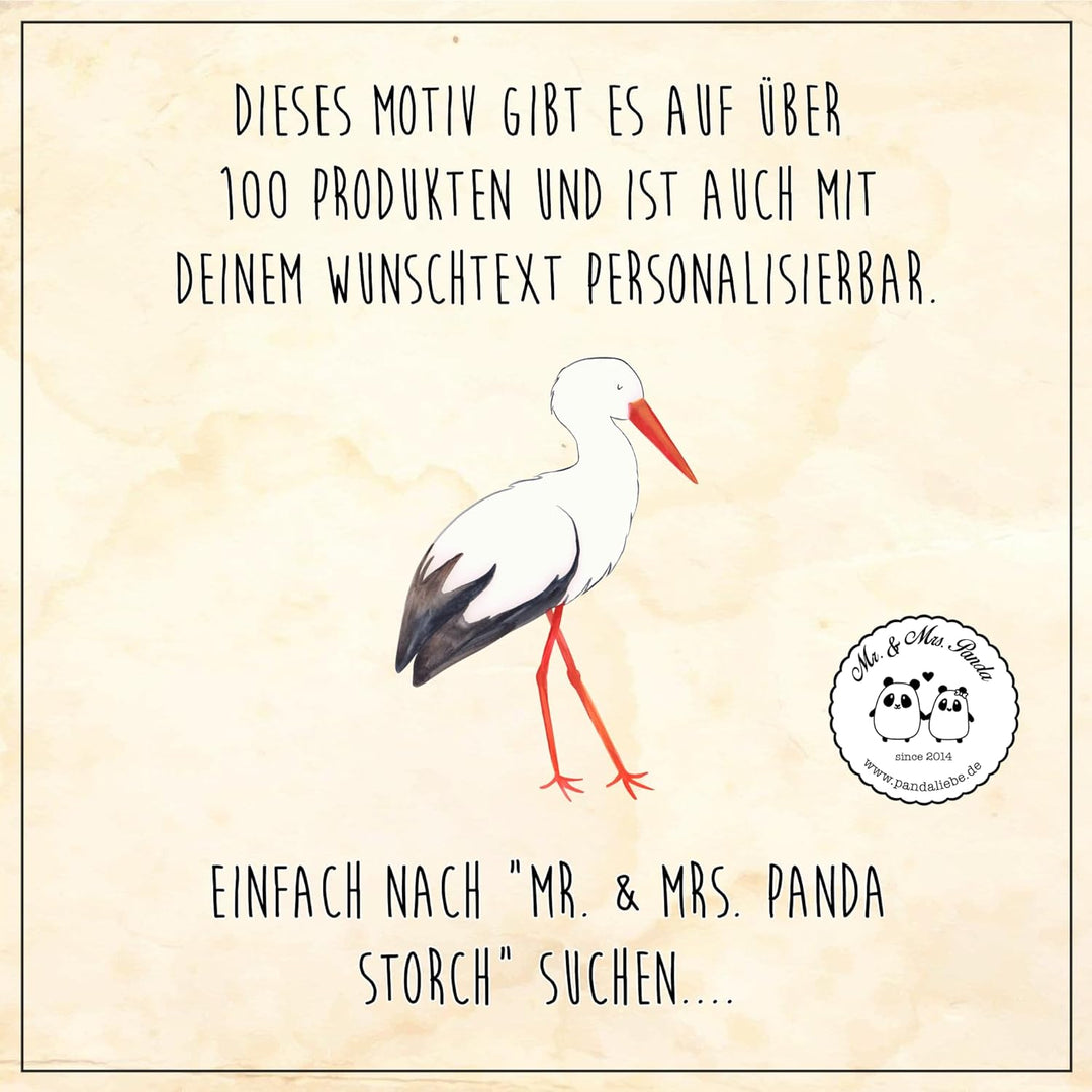 Mr. &amp; Mrs. Panda Motiv WC Sitz Storch - Geschenk, Gute Laune, Schwangerschaft, Klodeckel, WC-Sitz, T