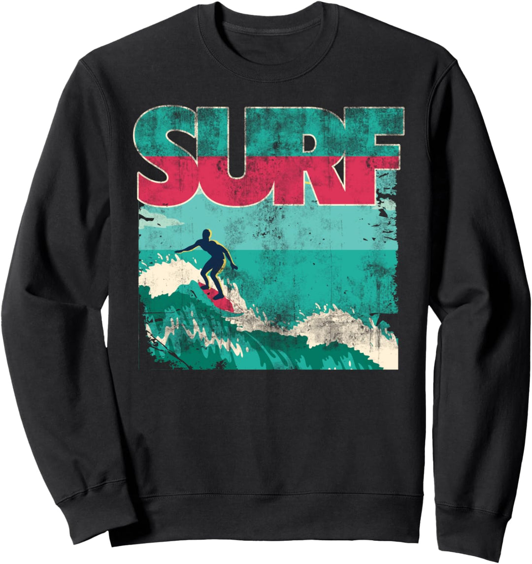 Vintage Surfboarding Retro Art Design Sweatshirt