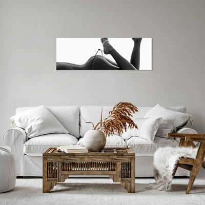 Panorama Bilder auf Leinwand Frau Akt Pose Leinwandbild mit Rahmen 90x30cm Wandbilder Dekoration Woh