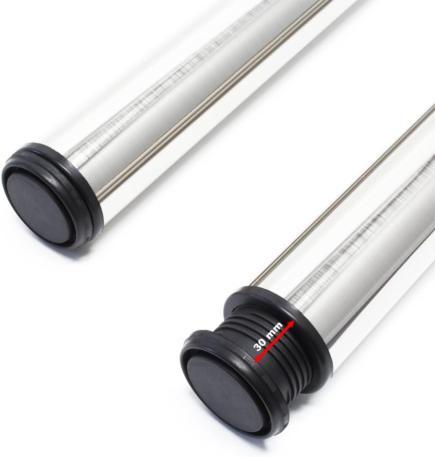 Wiltec Edelstahl Tischbein 4er Set Möbelfuss Verstellbar Ø60mm 710mm Nickel Nickel 710 mm, Nickel 71