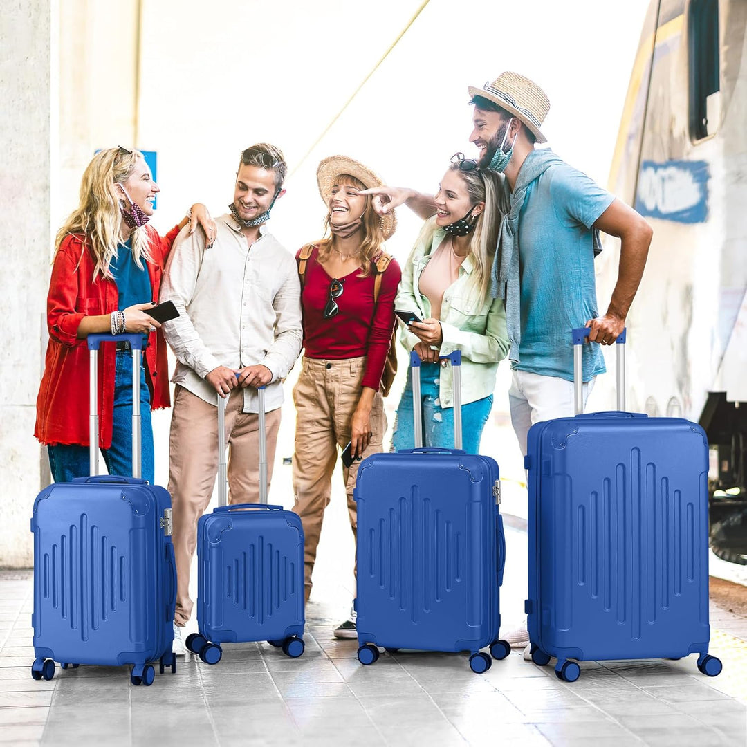 LALAHO Kofferset 4 teilig Hartschale, Reisekoffer mit Rollen Gross, Koffer Set 4 Stück aus ABS, Hand