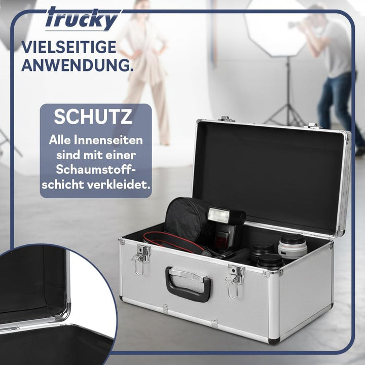 trucky Aluminium 3er Set Boxen Alukiste 3x Alu Box Koffer Kiste Transportbox Werkzeugkiste Werkzeugk