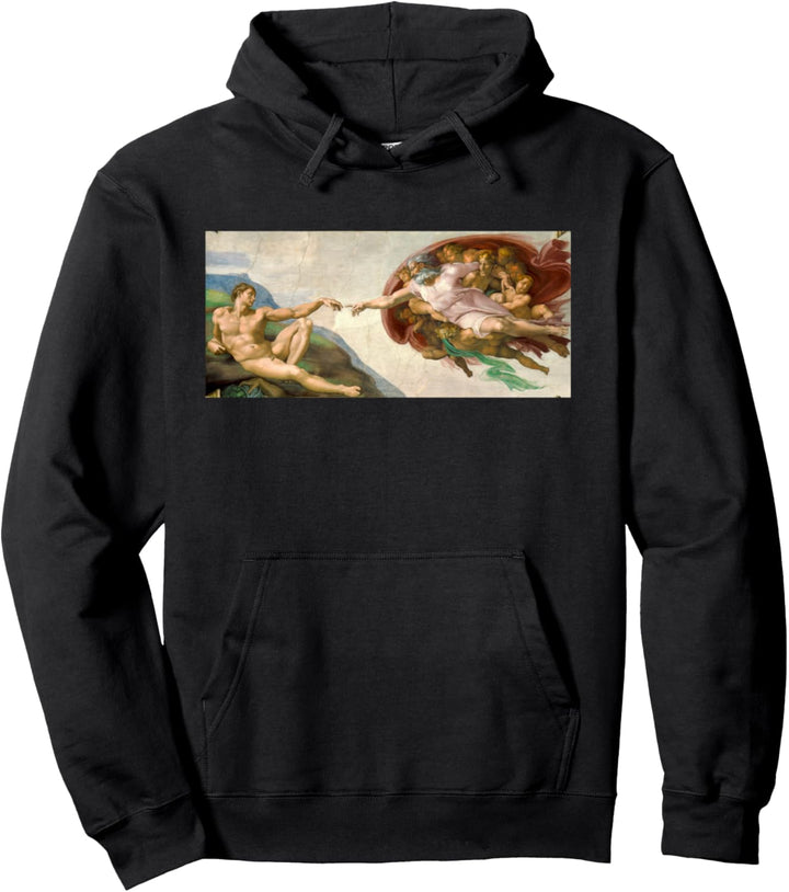 Die Erschaffung des Adam-Gemäldes von Michelangelo Pullover Hoodie