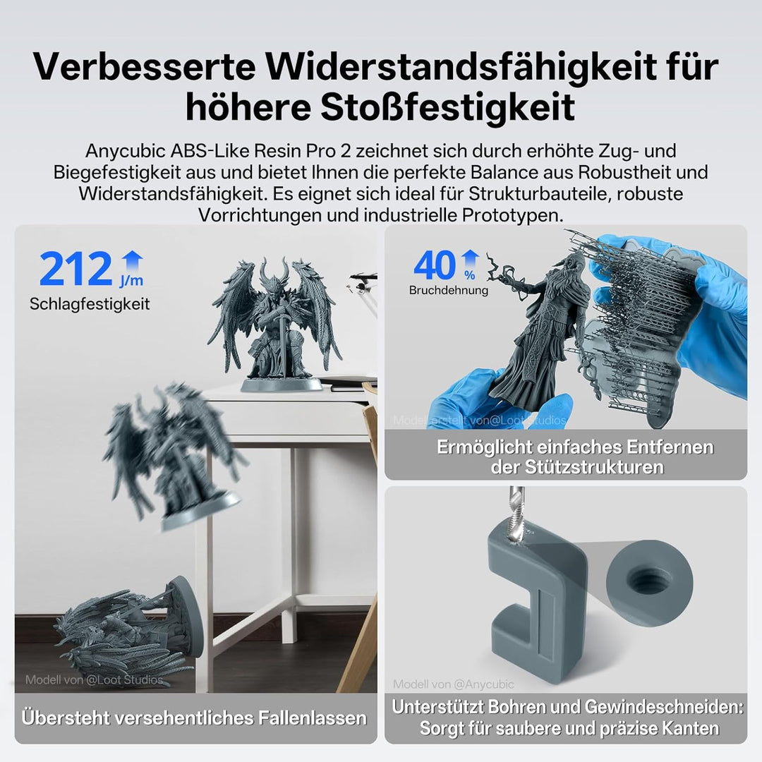 ABS-Like Resin Plus, ANYCUBIC 3D Drucker Resin mit Ausgezeichneter Härte und Zähigkeit, Lange Konser
