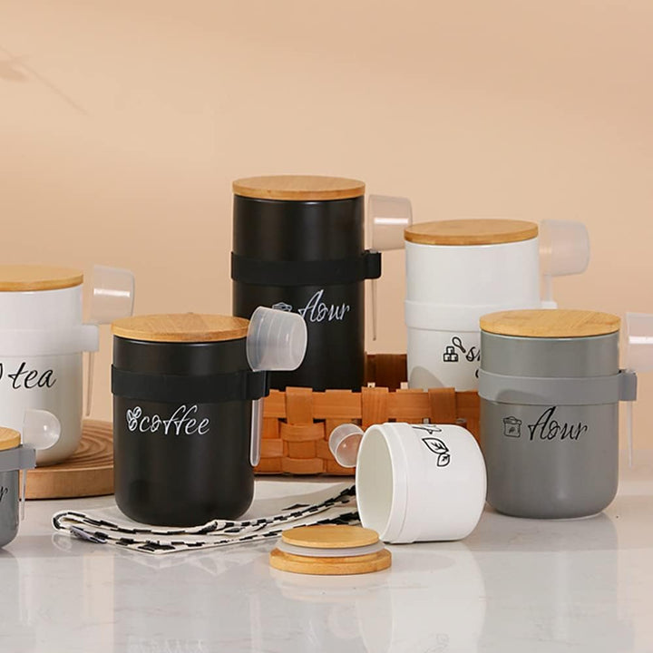 1000ml/34 oz Vorratsdosen Keramik, Teedose Kaffeedose mit Löffel und deckel, aufbewahrungsdosen küch