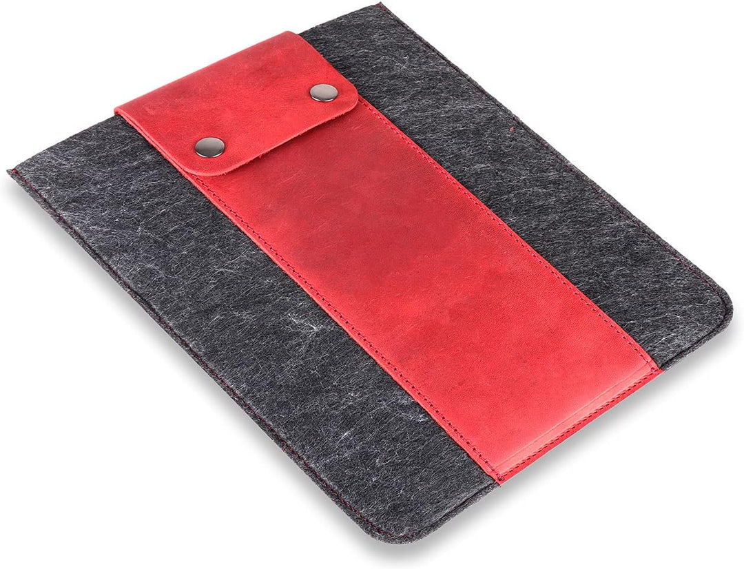 MegaGear Echtleder Tablet Hülle für iPad Pro 11 Zoll, Alle Generationen iPad Air & iPad (Rot, 12.9 I