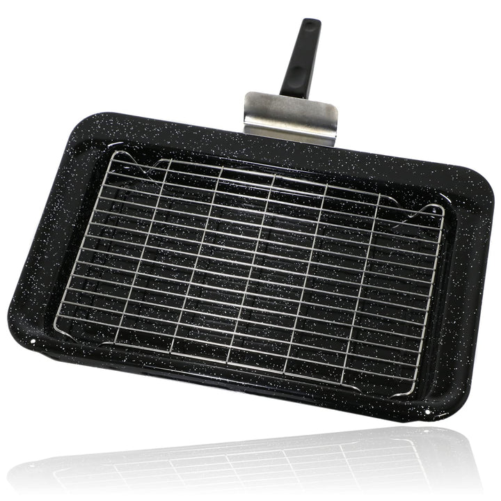 spares2go emailierten Grillpfanne Kit für Falcon Ofen Herd (445 x 276 x 34 mm)