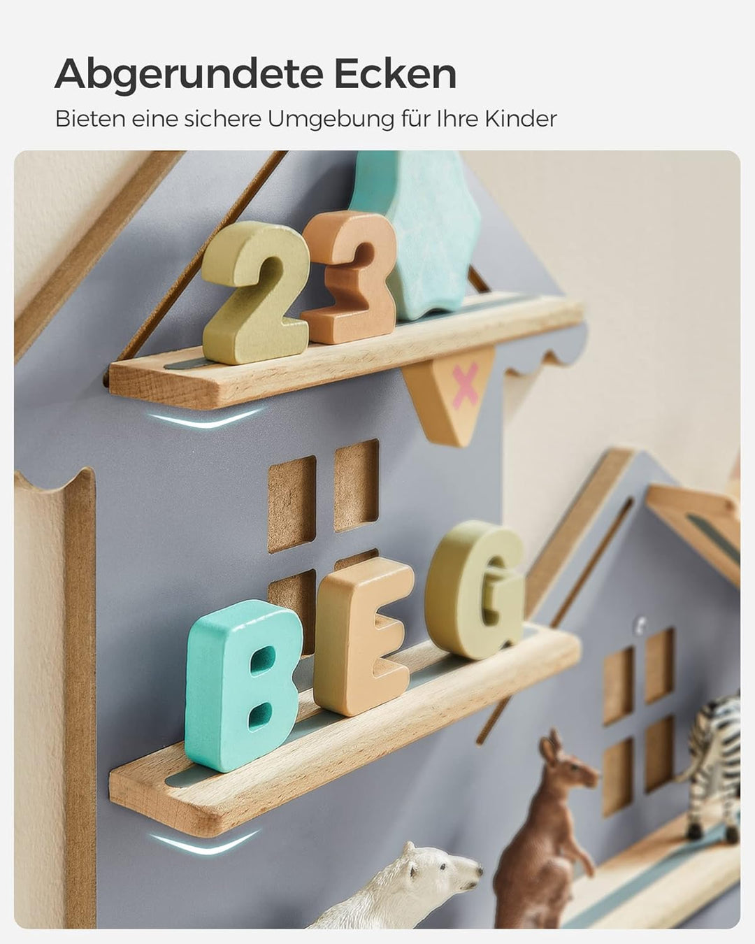 SONGMICS Regal für Toniebox, Wandregal für 35 Figuren, Kinderregal, einfache Montage, Kinderzimmer,