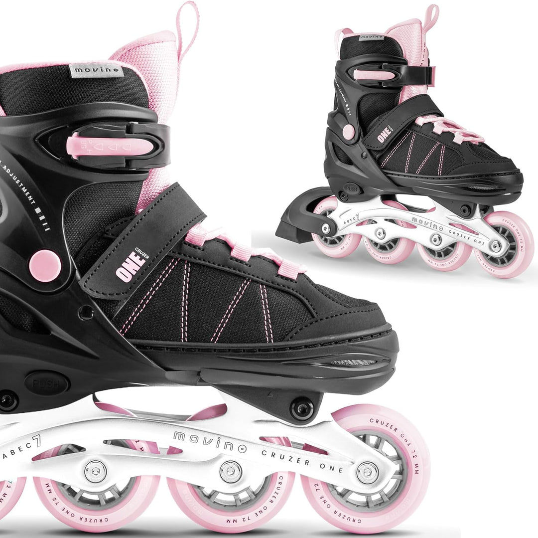 Movino Inline Skates | Cruzer One | Verstellbare Rollschuhe | Inliner für Damen Mädchen Jungen | Inl