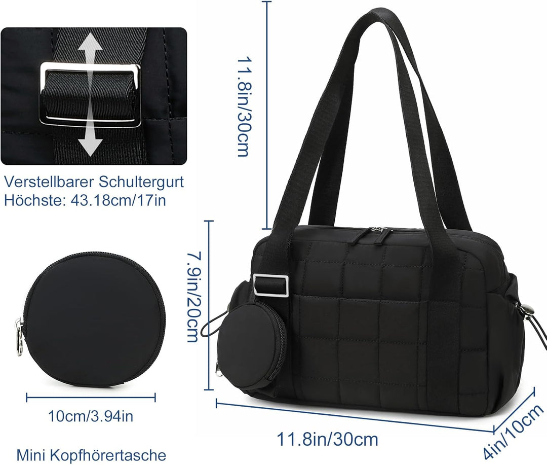 LEDAOU Mini Sporttasche für Damen, Kleiner gepolsterter Turnbeutel mit Nassfach und Münztasche, Leic