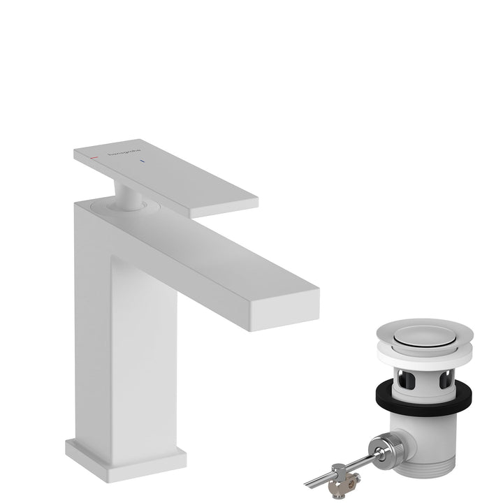 hansgrohe Tecturis E - Waschtischarmatur mit Zugstangen-Ablauf, energiesparend (CoolStart), Wasserha