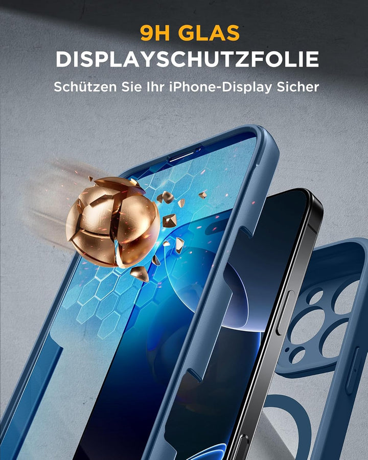 Miracase Glas Serie für iPhone 16 Pro Max Hülle mit Magsafe, [Zauberhafte Kamerasteuerung & 360 Mili