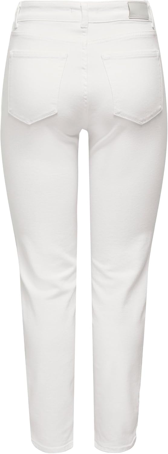 ONLY Female Straight-Fit Jeans ONLEMILY Hohe Taille Gerade geschnitten Jeans 25W / 30L Weiss, 25W /