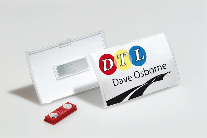 Durable Namensschild Click Fold, mit Magnet, 54 x 90 mm, 70% recycl. PP, Packung à 10 Stück, 821519,
