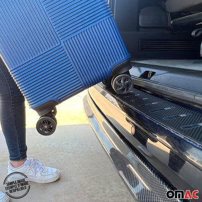 OMAC Ladekantenschutz Stossstange kompatibel mit VW Multivan T5 2003-2015 Chrom Kohlefaserfolien Ede