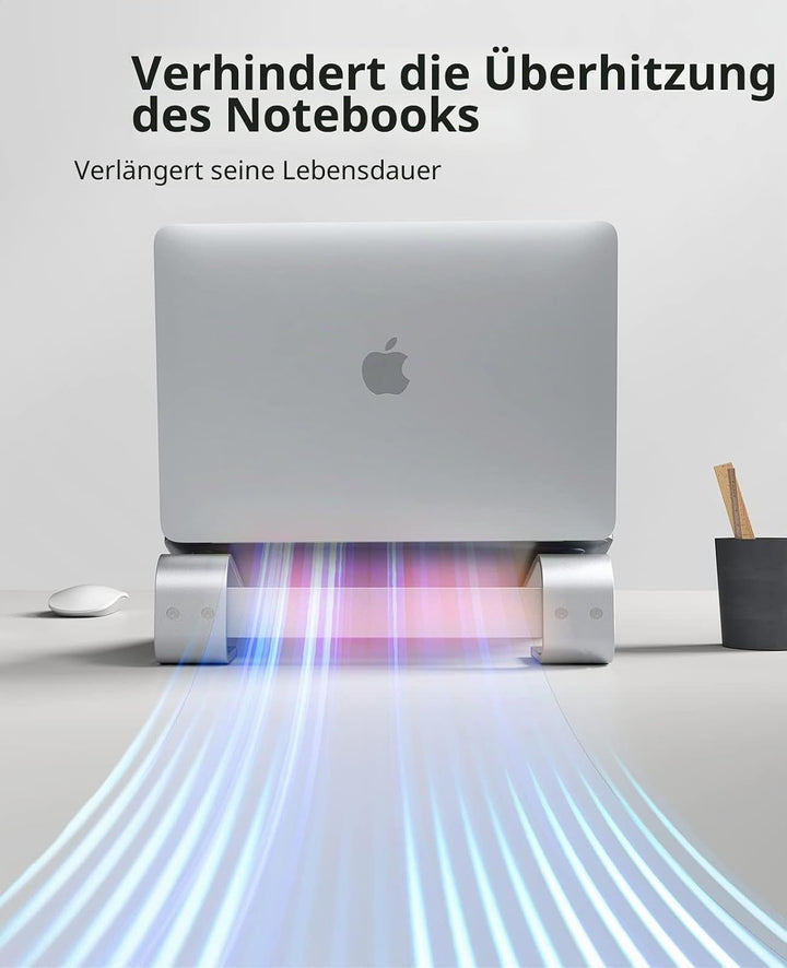 Soqool, Laptop-Ständer für den Schreibtisch, ergonomischer, belüfteter Notebook-Ständer aus Aluminiu