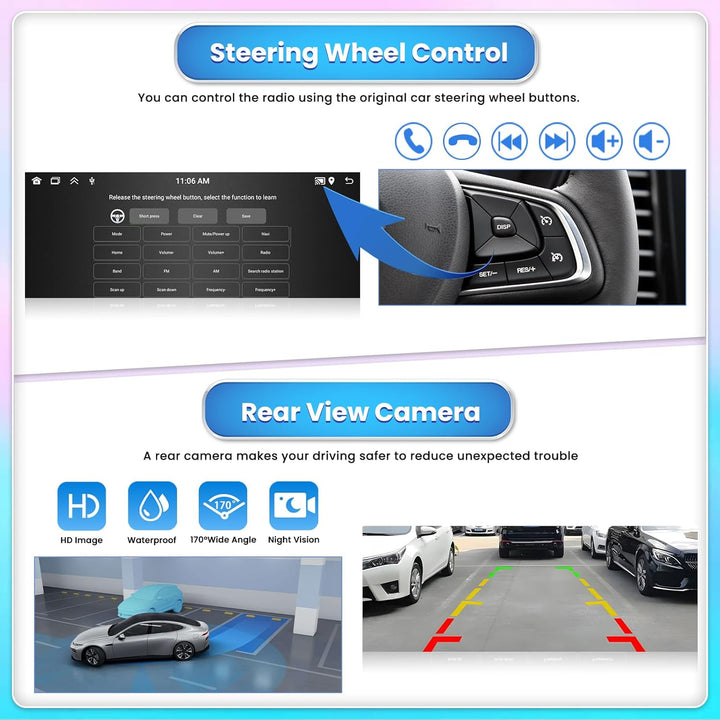 DAB/DAB+ [2G+64G] Android 15 Hikity Autoradio Navi 1Din mit Wireless Carplay Android Auto, 6.9Zoll T