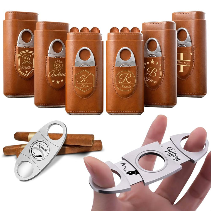 Personalisierte Zigarrenetui, Zigarrenetui mit Cutter, Groomsmen Vorschlag Geschenke, bester Mann Ge