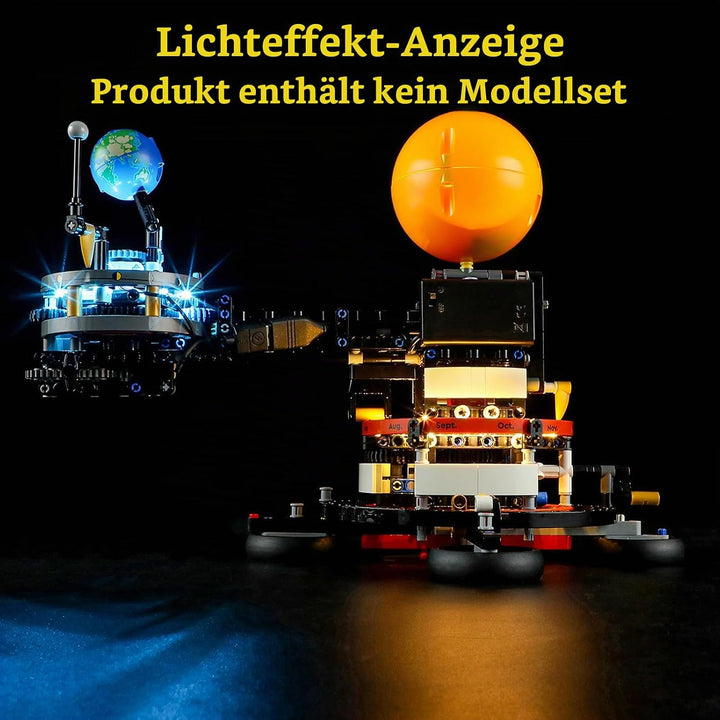 GEAMENT LED Licht-Set Kompatibel mit Lego Sonne Erde Mond Modell - Beleuchtungsset für Technic 42179