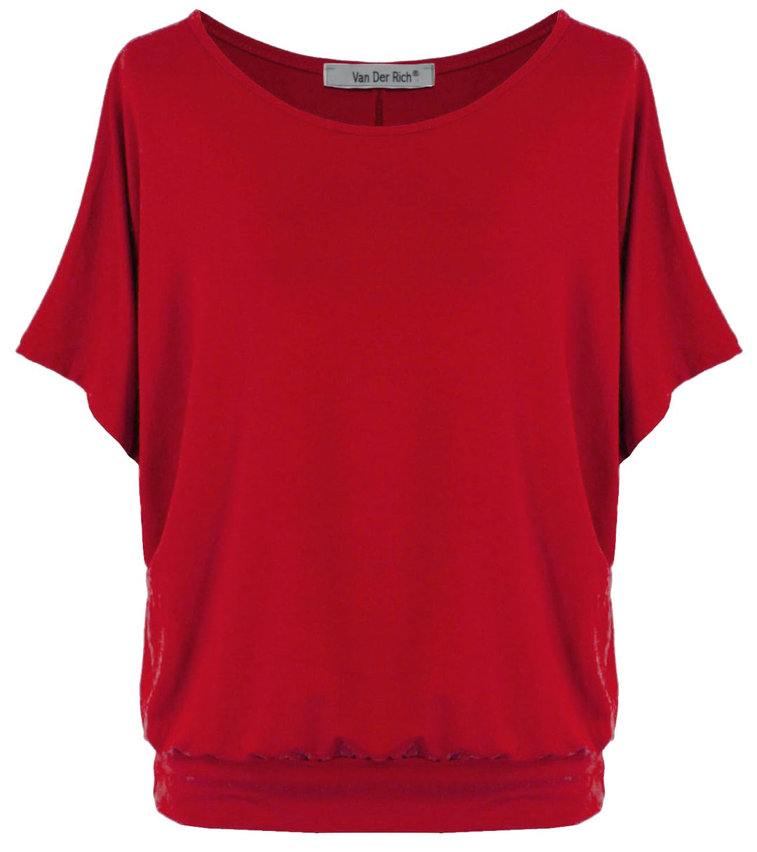 Van Der Rich ® - Oversize T-Shirt mit Fledermausärme - Damen Rot XL, Rot XL