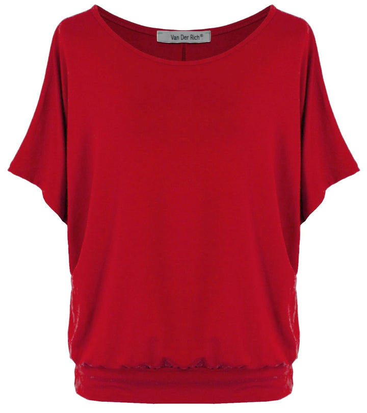Van Der Rich ® - Oversize T-Shirt mit Fledermausärme - Damen Rot XL, Rot XL