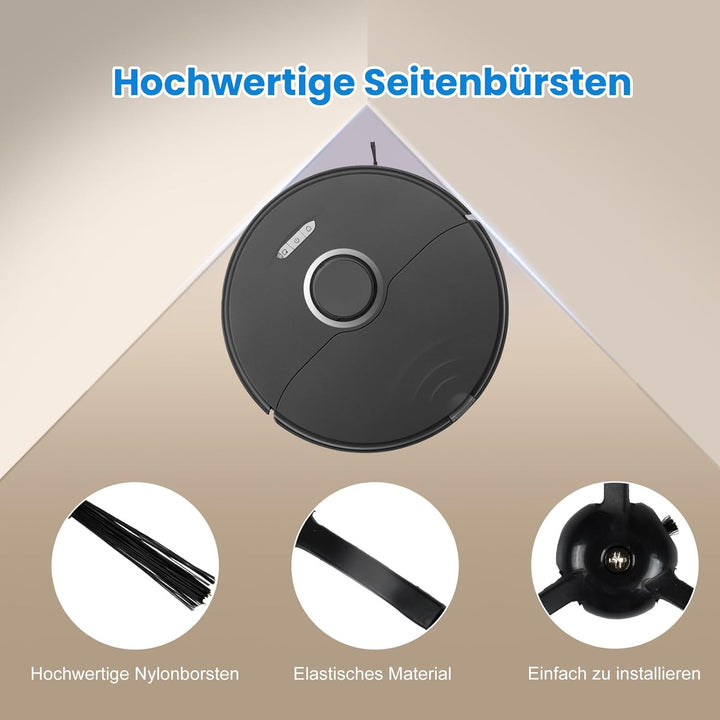 22 Stück Zubehör für Roborock S8 / S8+ Saugroboter | 4 Hauptbürste, 4 Filter, 6 Wischtücher, 6 Seite