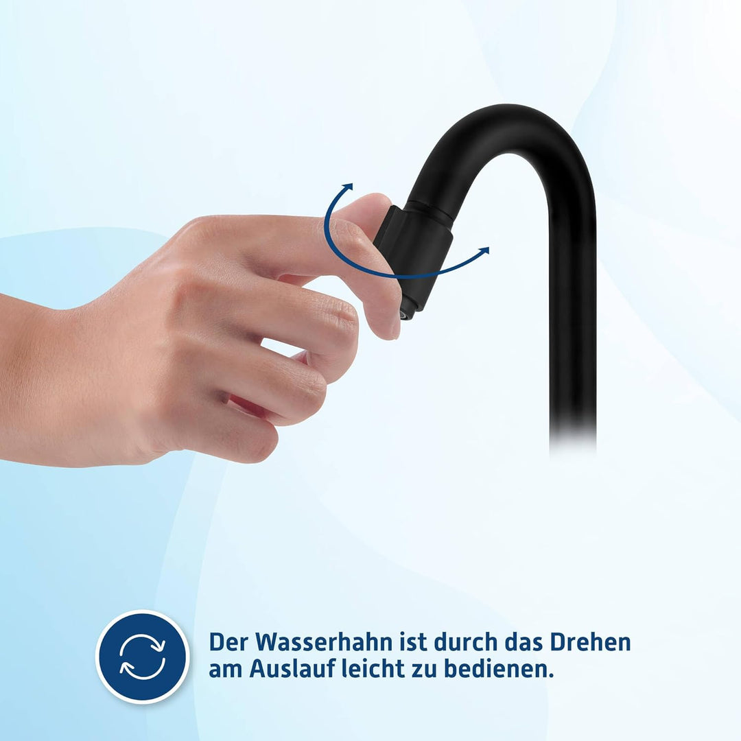 Essential 2.0 Kaltwasserhahn Gäste WC - 19 cm Hoher Waschtischarmatur - Messing - Mit Rosetten - Mat