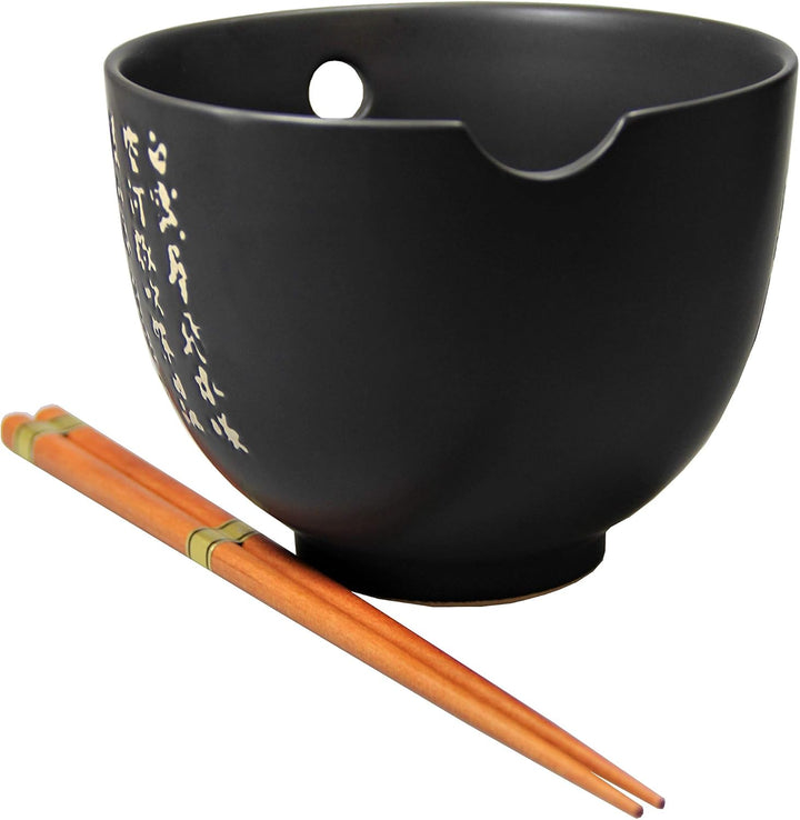 [ ZEIT SCHWARZ ] Soba Bowl/Suppen-/Nudel-/Reisschale + 1 Paar Essstäbchen