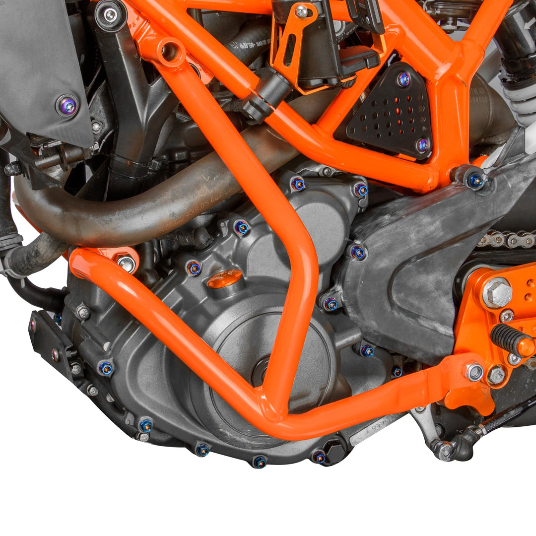 TAZGANTAX Motorrad Stahl Motorschutz Sturzbügel Sturzbügel Rahmenschutz Kompatibel mit K.T.M Duke 25