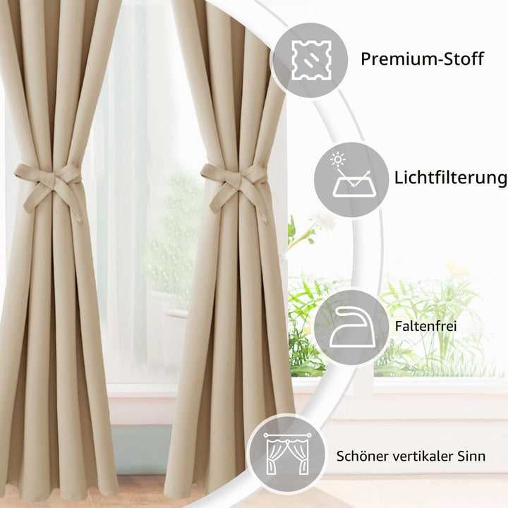 JIUZHEN Vorhänge Blickdicht mit Ösen Verdunklungs Gardinen Schlafzimmer Blickdichte Vorhänge Ösensch