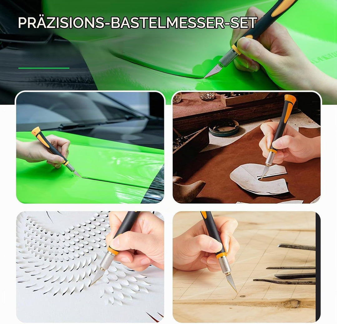 FOSHIO Bastelmesser Skalpell Set, Mini-Titan-Skalpellmesser mit Softgriff inklusive, mit 10 Titan-Er