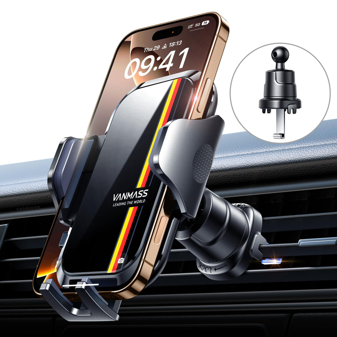 VANMASS 2025 Upgrade【Militär-Klasse】Handyhalterung Auto Lüftungshaken Bombenfest Handyhalter 360°Dre