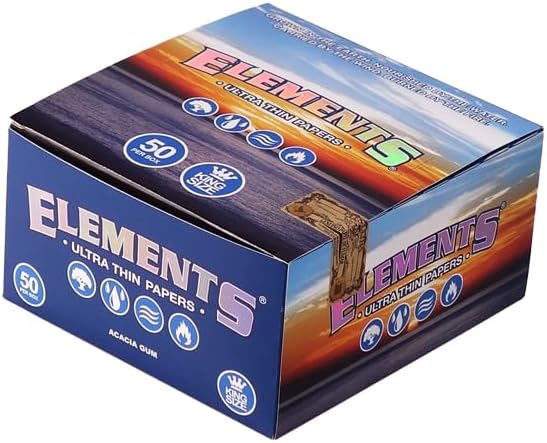 Elements King Size Papers Blättchen aus Reis 5 Boxen (250x Booklets)