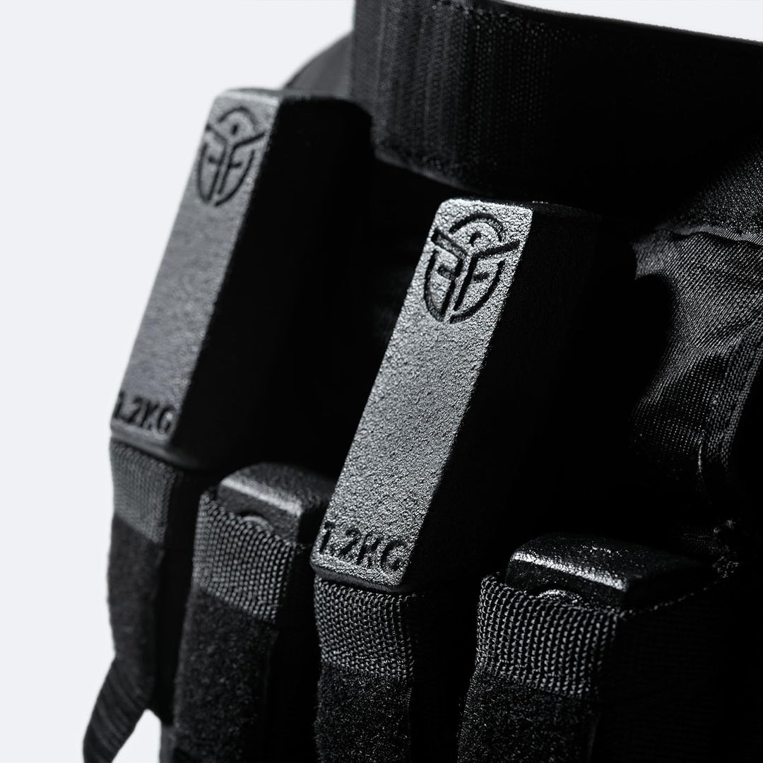 Eric Flag - Gewichtsweste 20kg oder 10kg, Herausnehmbare Metall-Gewichte, Verstellbare Trainingswest