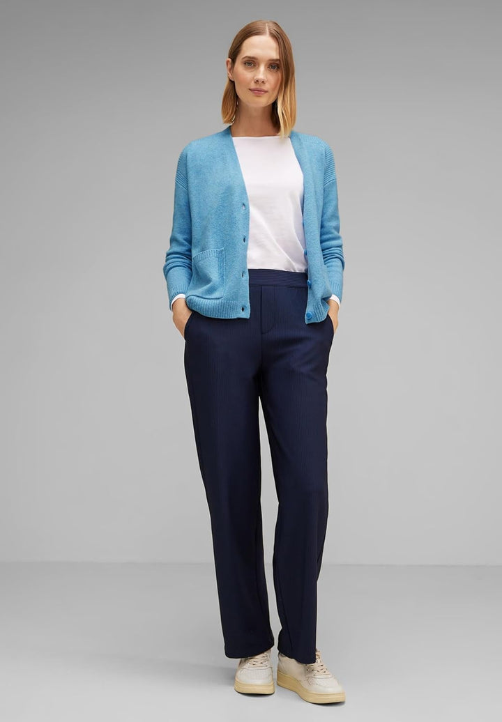 Street One Damen Cardigan mit Taschen 44 Light Aquamarine Blue Mel., 44 Light Aquamarine Blue Mel.