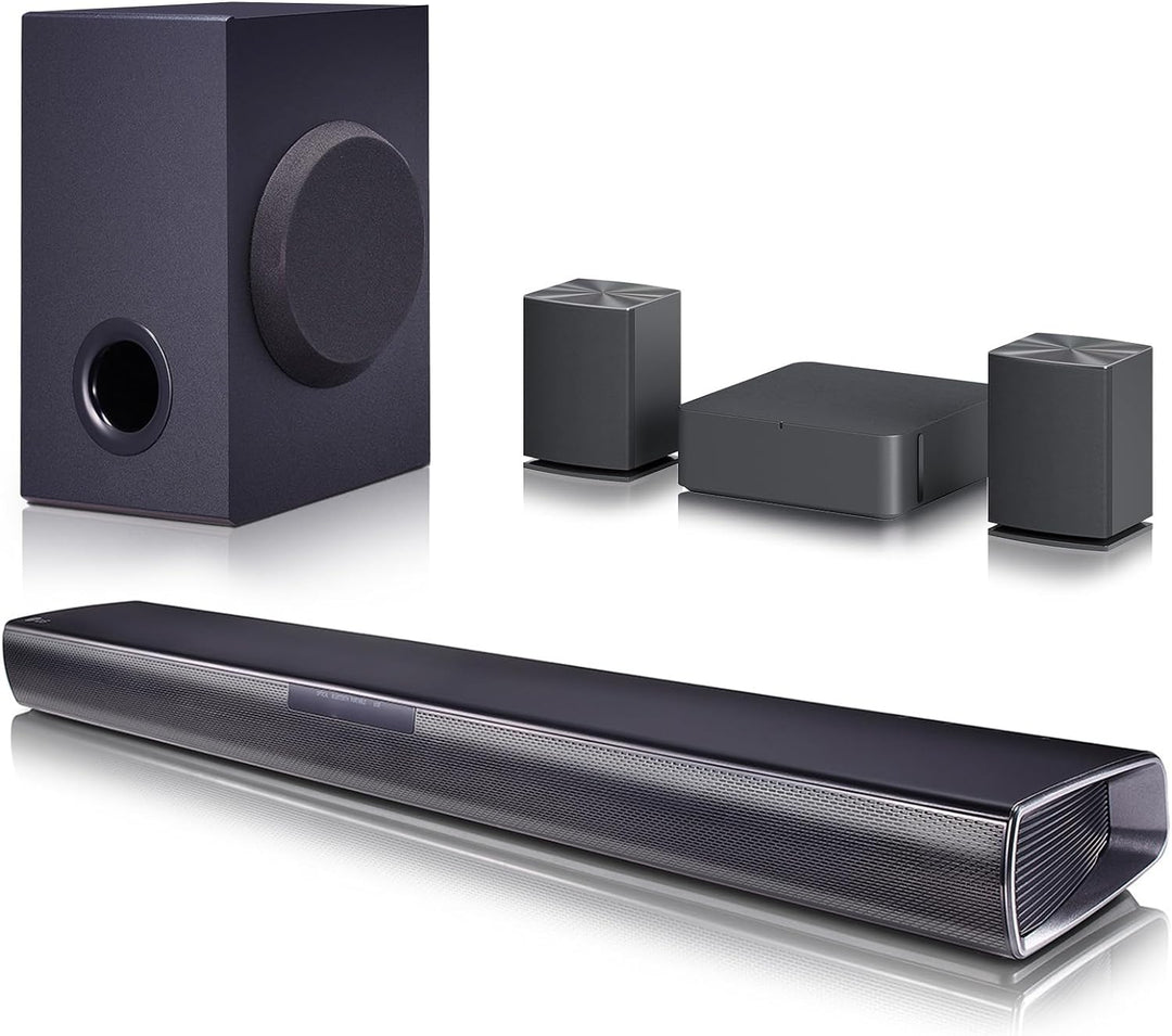 LG SQC4R 4.1 Soundbar (220W) mit kabellosem Subwoofer und Rücklautsprechern (Adaptive Sound Control,
