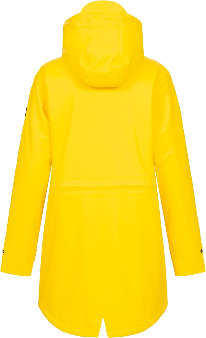 Ankerglut Damen Friesennerz Regenmantel Kapuze Wasserdicht Wetterfest Windbreaker mit Teddyfleece Re