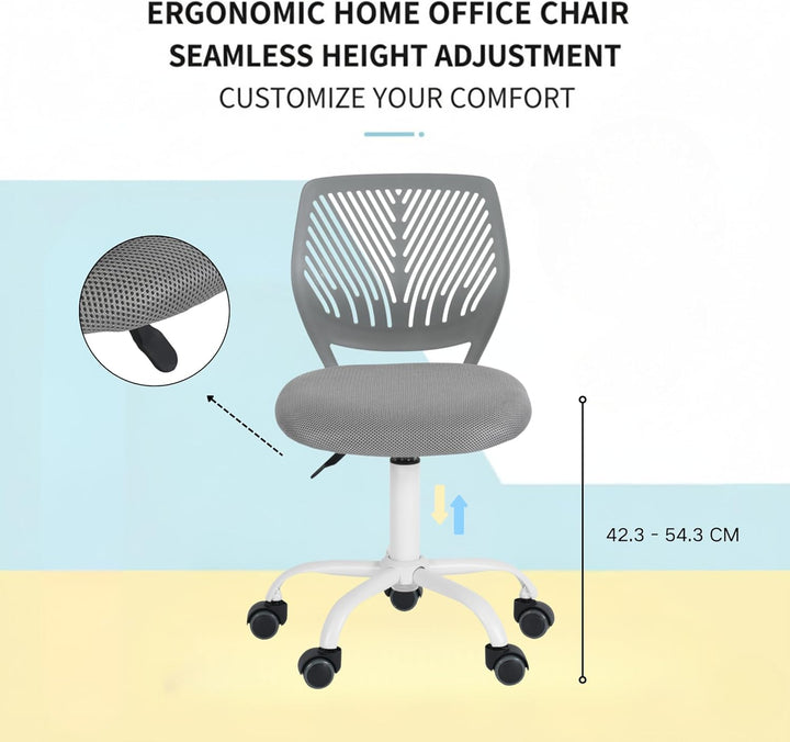 Homy Casa Schreibtischstuhl Verstellbarer Drehstuhl Bürostuhl Stoffsitz Ergonomischer Arbeitsstuhl o