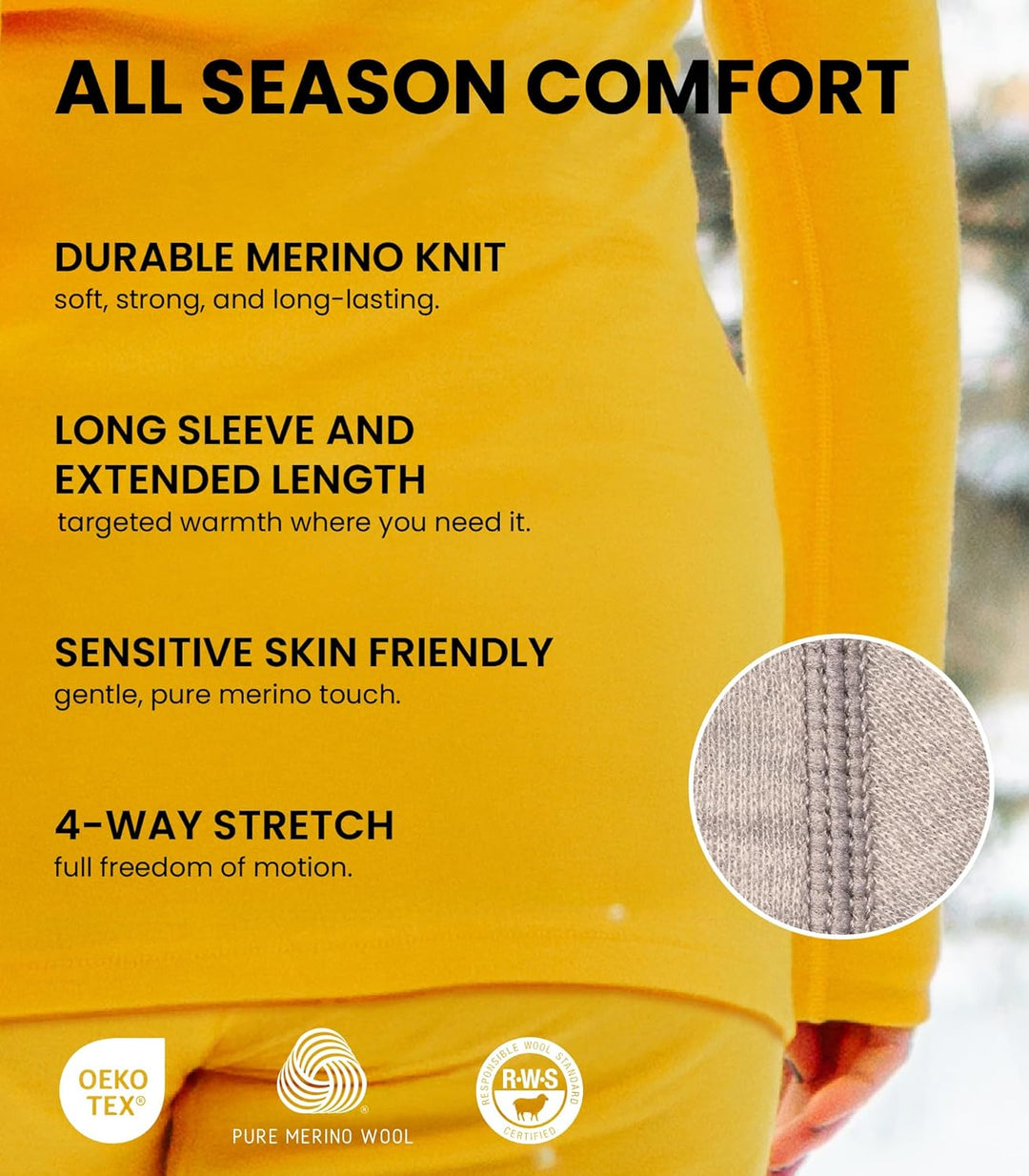 Merino.tech Merino Shirt Damen Langarm - Premium 100% Merino Unterwäsche Damen Langarmshirt, Sportun