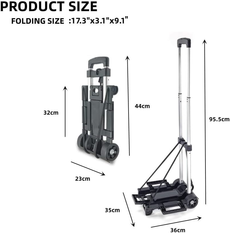 Transportwagen klappbar,Sackkarre Klappbar/Alu-Sackkarre/Trolly Dolly Faltbarer Trolley Handkarre Ge