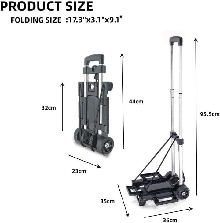 Transportwagen klappbar,Sackkarre Klappbar/Alu-Sackkarre/Trolly Dolly Faltbarer Trolley Handkarre Ge