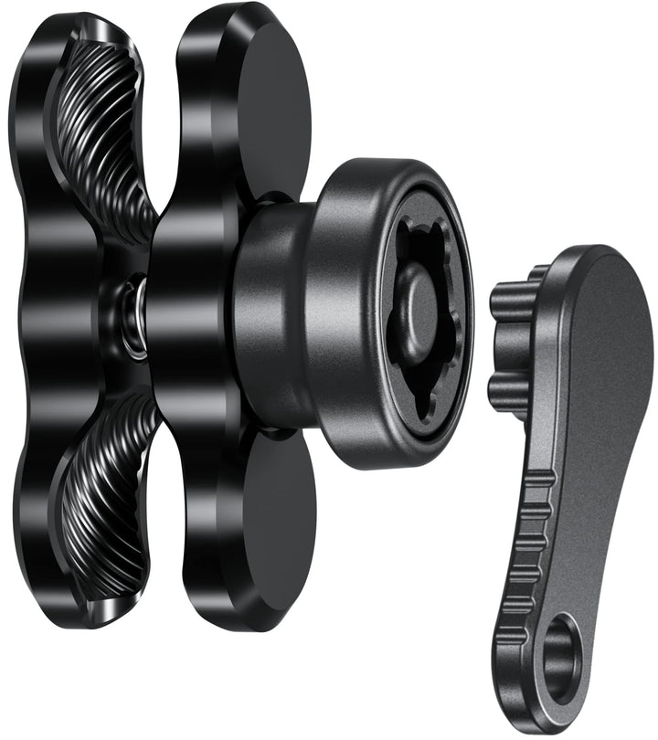 BRCOVAN Diebstahlschutz Aluminiumlegierung Doppelsockelarm (Kurzer Arm) Kompatibel mit RAM Mounts B