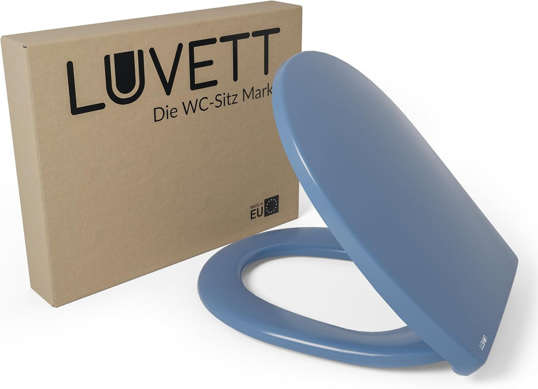 LUVETT® WC-Sitz mit Absenkautomatik C100 oval universell, Toilettendeckel mit 3 Edelstahl Montagelös