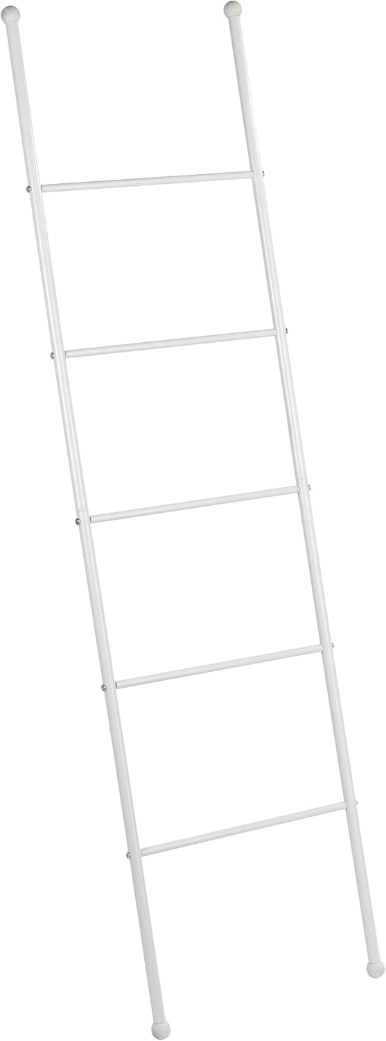 WENKO Handtuchleiter Mod. Viva praktischer Handtuchhalter aus weiss lackiertem Stahl 5 Handtuchstang