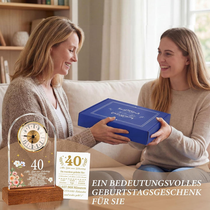 TUZELIYA 30. Geburtstag Geschenke, Quarzuhr Tischuhr, Persönliches Geburtstagsgeschenk mit Grusskart